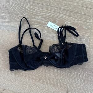 Lounge Lace Bra Underwire Size 32B Black